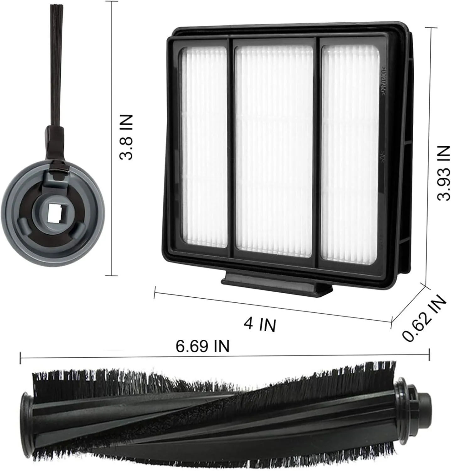 10 Pack Replacement Filter Side Brush for Shark ION Robot Vacuum R85 RV850 S86 S87 S88 R71 R72 R75 RV761 RV771 RV871 AV751 AV752 AV753