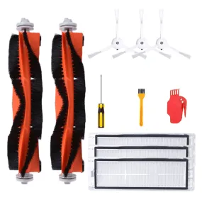 11PCS Replacement Parts for Xiaomi S55 S6 S5 MAX Robot Vacuum Cleaner Main Brush Filter Side Brush Screw Red Blade Yellow Comb[Not Original] Non-Original