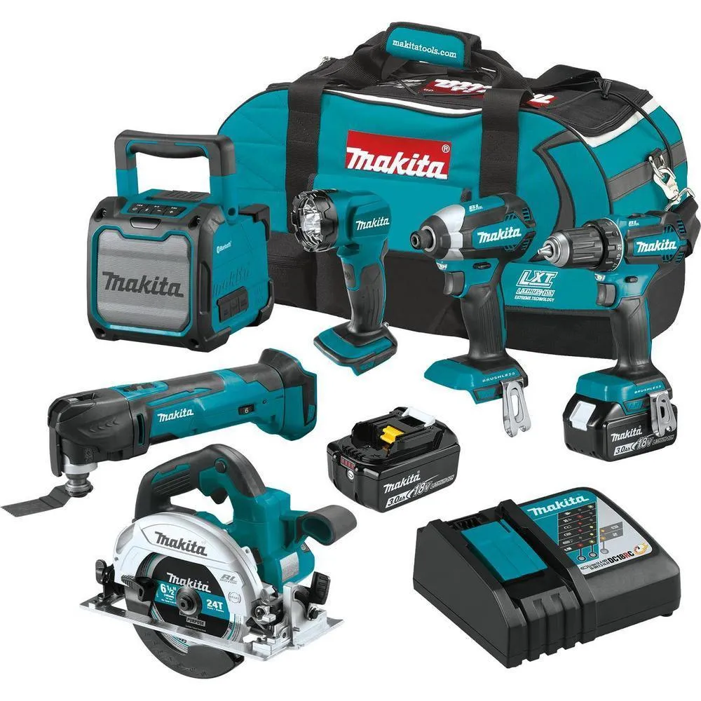 18-Volt LXT Lithium-Ion Cordless 6-Piece Kit (Driver-Drill/Impact Driver/Circular Saw/Multi-Tool/Radio/Light) 3.0A