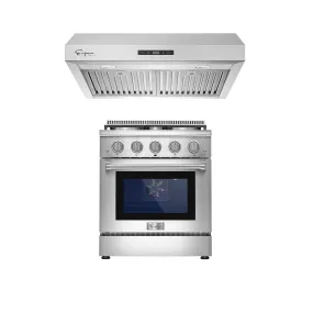 2 Piece Kitchen Appliances Packages w/ 30" Gas Range & 30" Range Hood-30GR03 & 30RH07