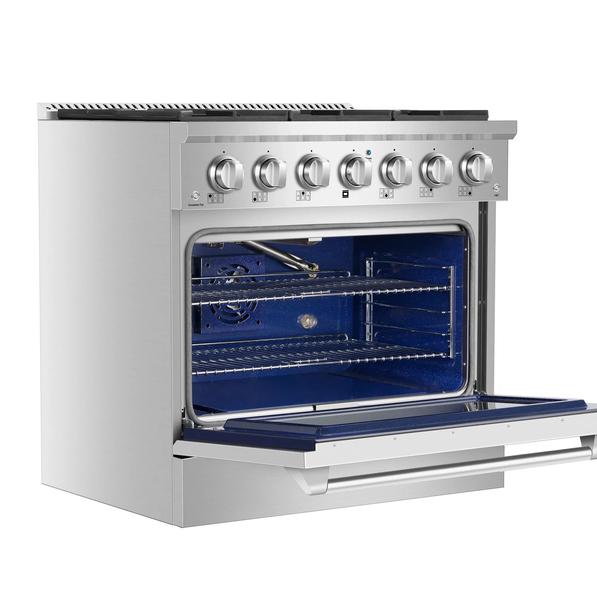 2 Piece Kitchen Appliances Packages w/ 36" Gas Range & 36" Range Hood-36GR08 & 36RH02
