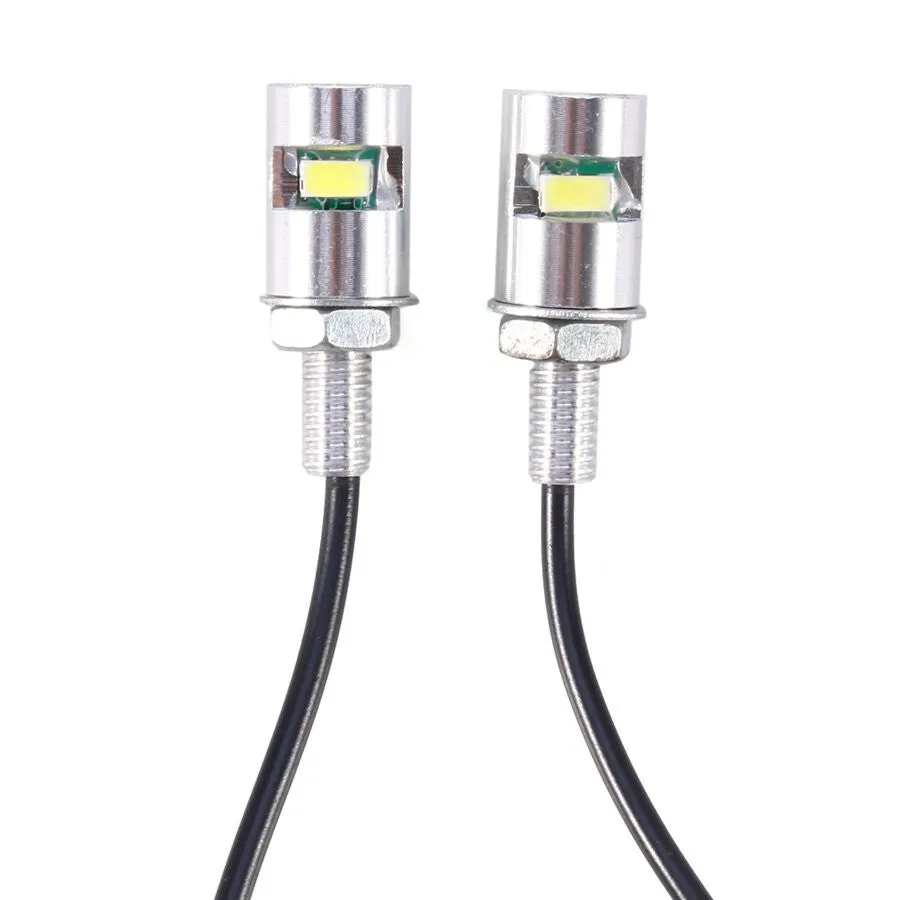 2PCS White Light Motorcycle Screw 5630LED Bolt Lamp Car License