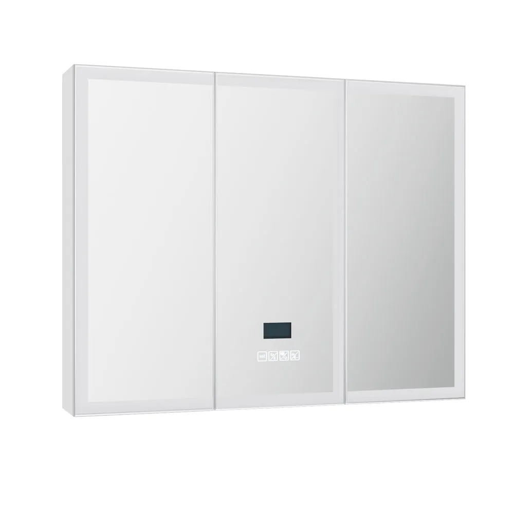 3-Door LED Mirror Cabinet with Bluetooth, Anti-Fog - Cefito