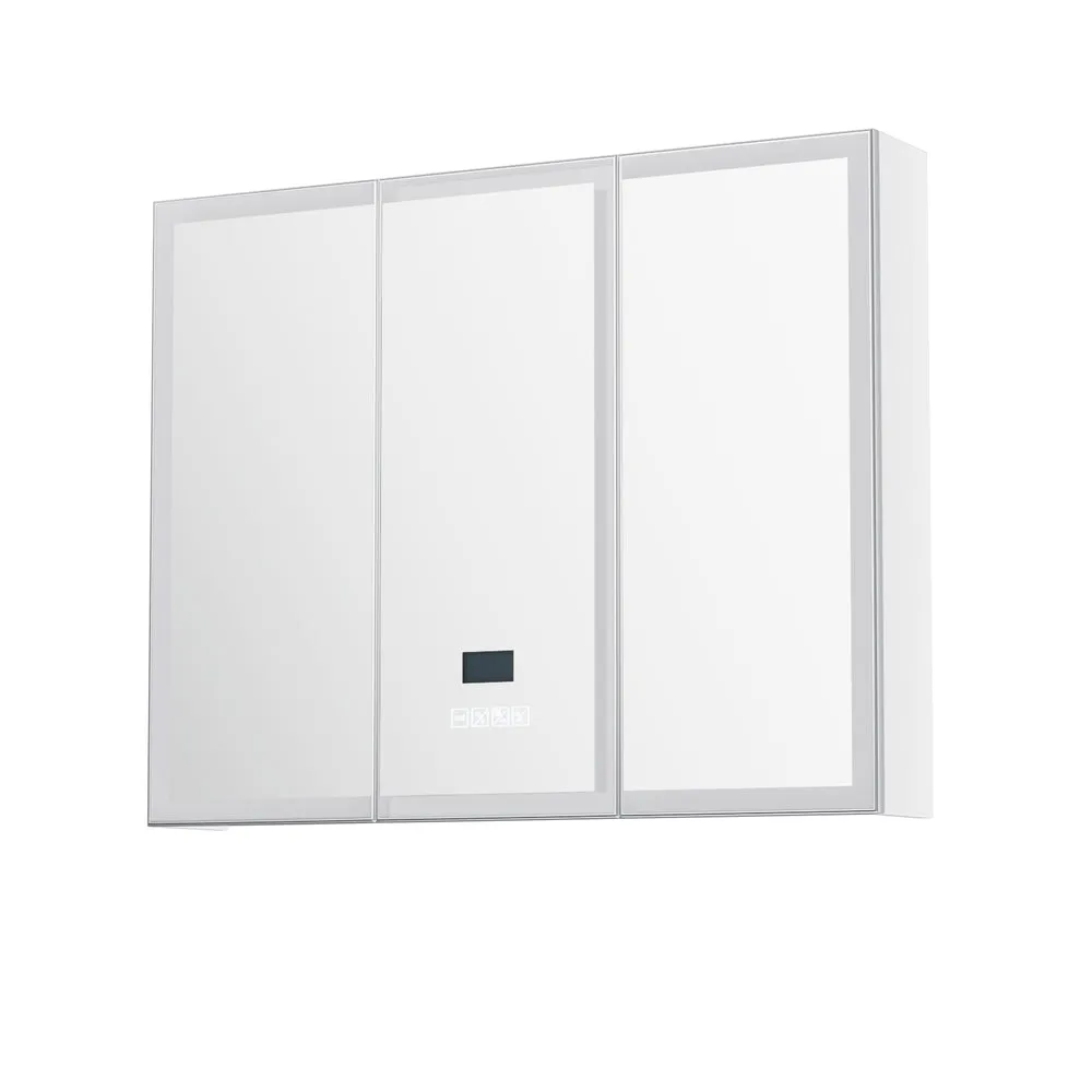 3-Door LED Mirror Cabinet with Bluetooth, Anti-Fog - Cefito