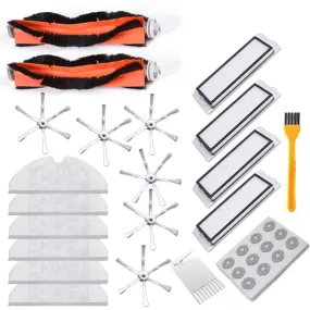 32Pcs Vacuum Cleaner Replacement for Xiaomi 1S Roborock Robot S50 S51 S5 MAX S6 Roller Brushes*2 Cleaning Brushes*2 Filters*4 Rags*6 Side Brushes*6 Water Tank Filters*12 Non-Original