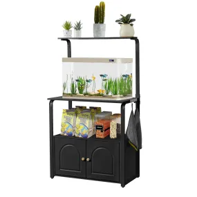 40 Gallon Fish Tank Stand with Power Outlets and Led Light