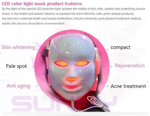7 Colors Light Photon LED Electric Facial Mask Therapy
