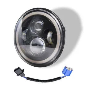 7 INCH 140W LED Headlights Round Halo Angle Eye For Jeep Wrangler