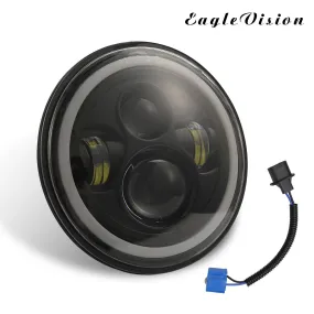 7 Inch LED Headlights DRL Hi/Lo Beam  Halo Ring Amber Angel Eye