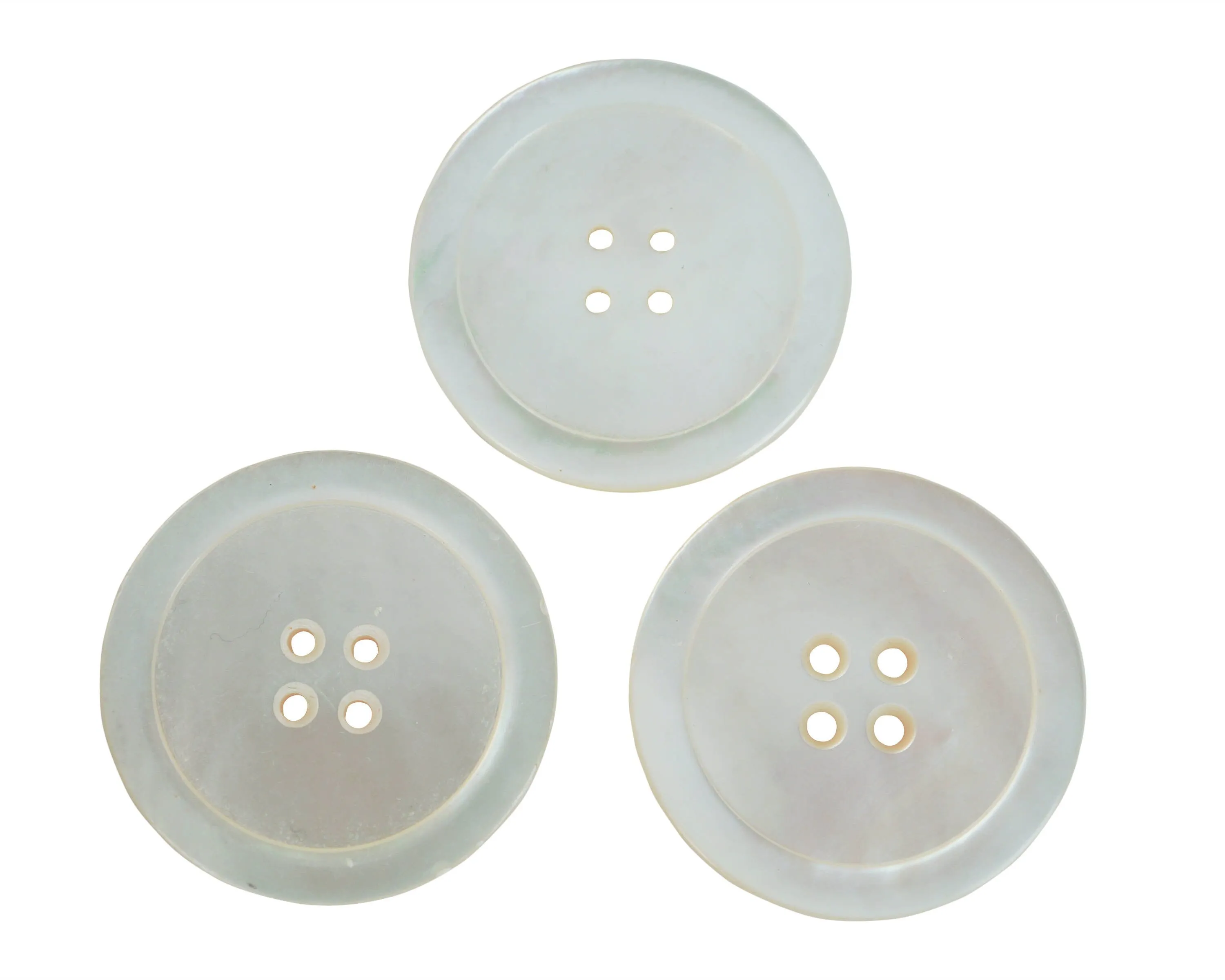 Antique Mother of Pearl Buttons MOP Shell 1 1/2 Set of 3