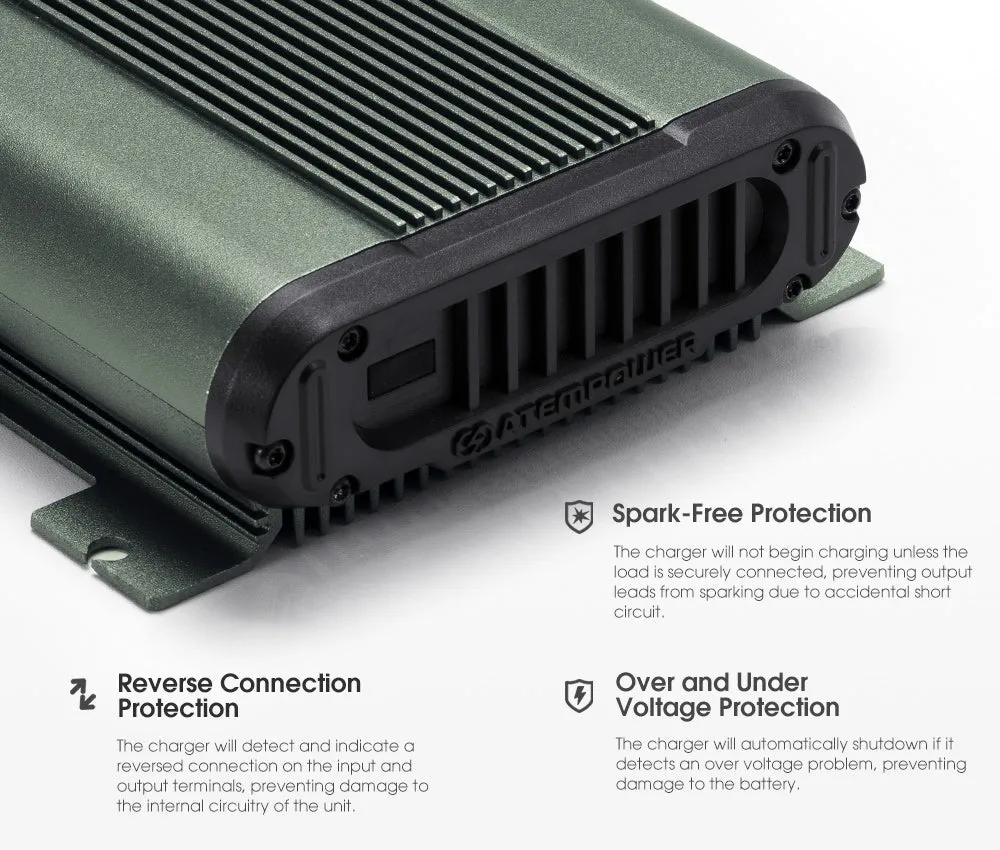 Atem Power 12V 135Ah AGM Deep Cycle Battery   12V 25A DC to DC Battery Charger   Battery Box
