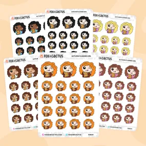 Autumn Planner Kawaii Girl Stickers