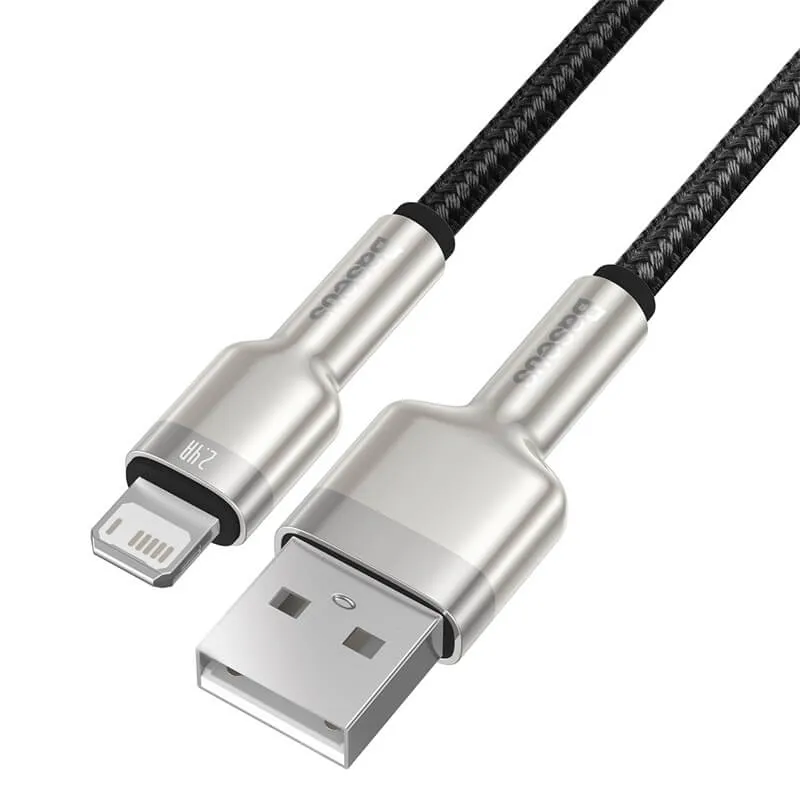 BASEUS 2M USB to Lightning Charging Cable (2.4A) | Cafule Metal Series iPhone Fast Charger Cable