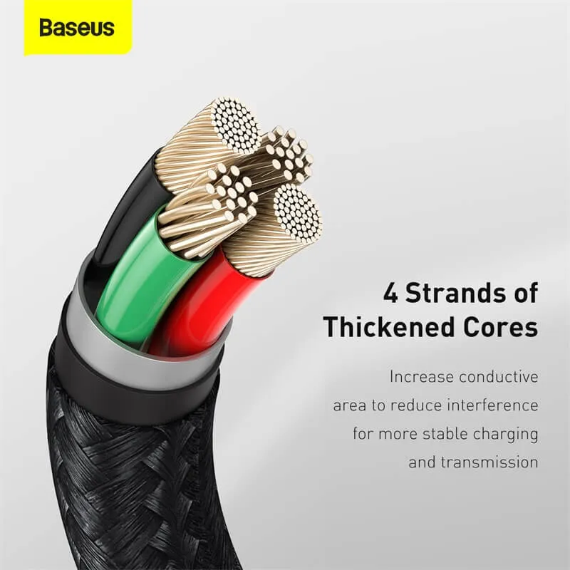 BASEUS 2M USB to Lightning Charging Cable (2.4A) | Cafule Metal Series iPhone Fast Charger Cable