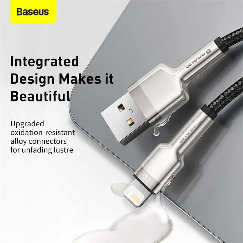 BASEUS 2M USB to Lightning Charging Cable (2.4A) | Cafule Metal Series iPhone Fast Charger Cable