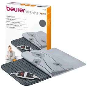 Beurer HK 125 heating pad (XXL format, with 6 temperature levels, automatic switch-off and LED switch, machine washable), gray, 1 piece (pack of 1), 60 x 40 cm dark gray with cover