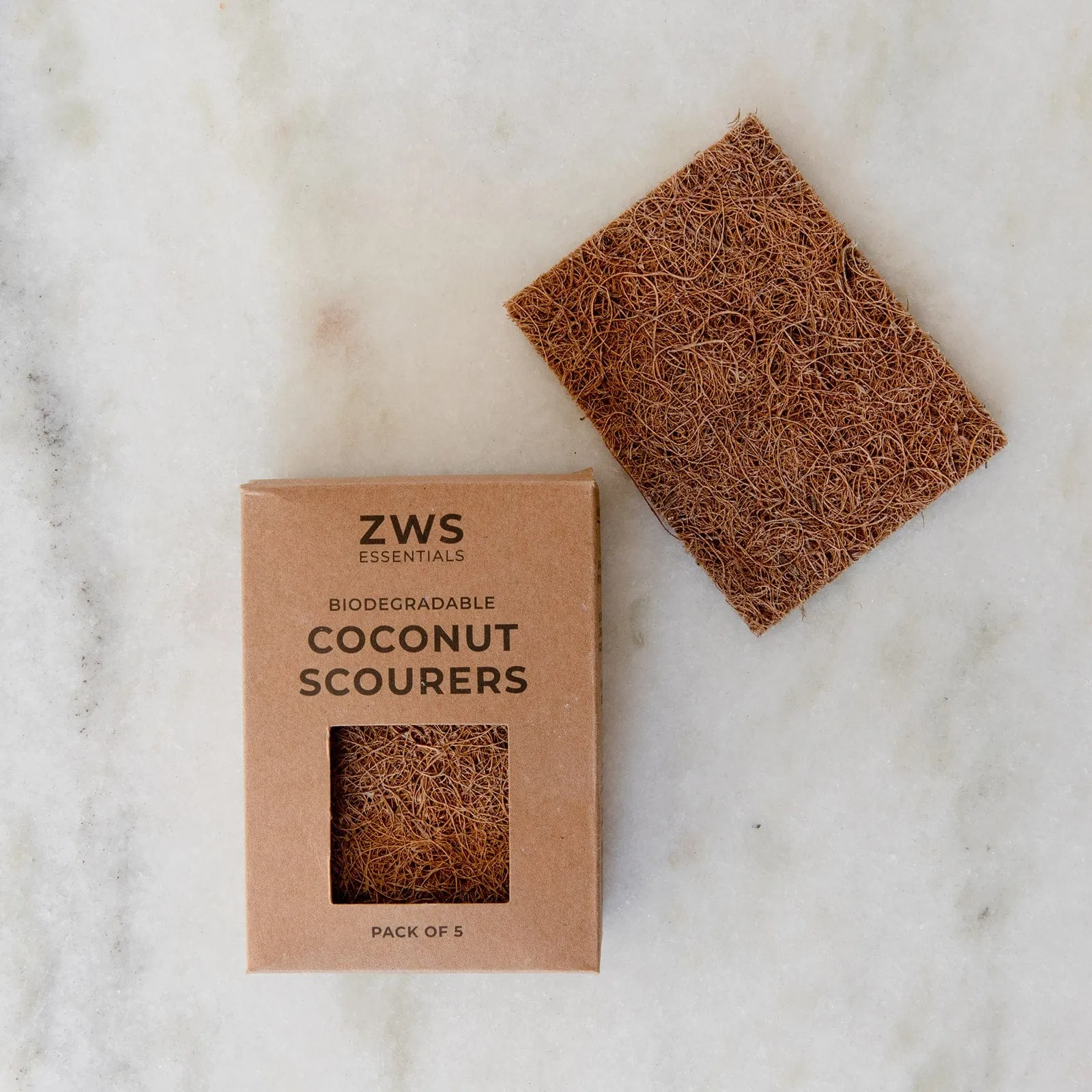 Biodegradable Coconut Kitchen Scourers- 5 Pack