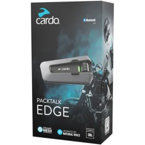 Cardo Packtalk Edge Single Mesh Bluetooth Intercom System Grey / Black