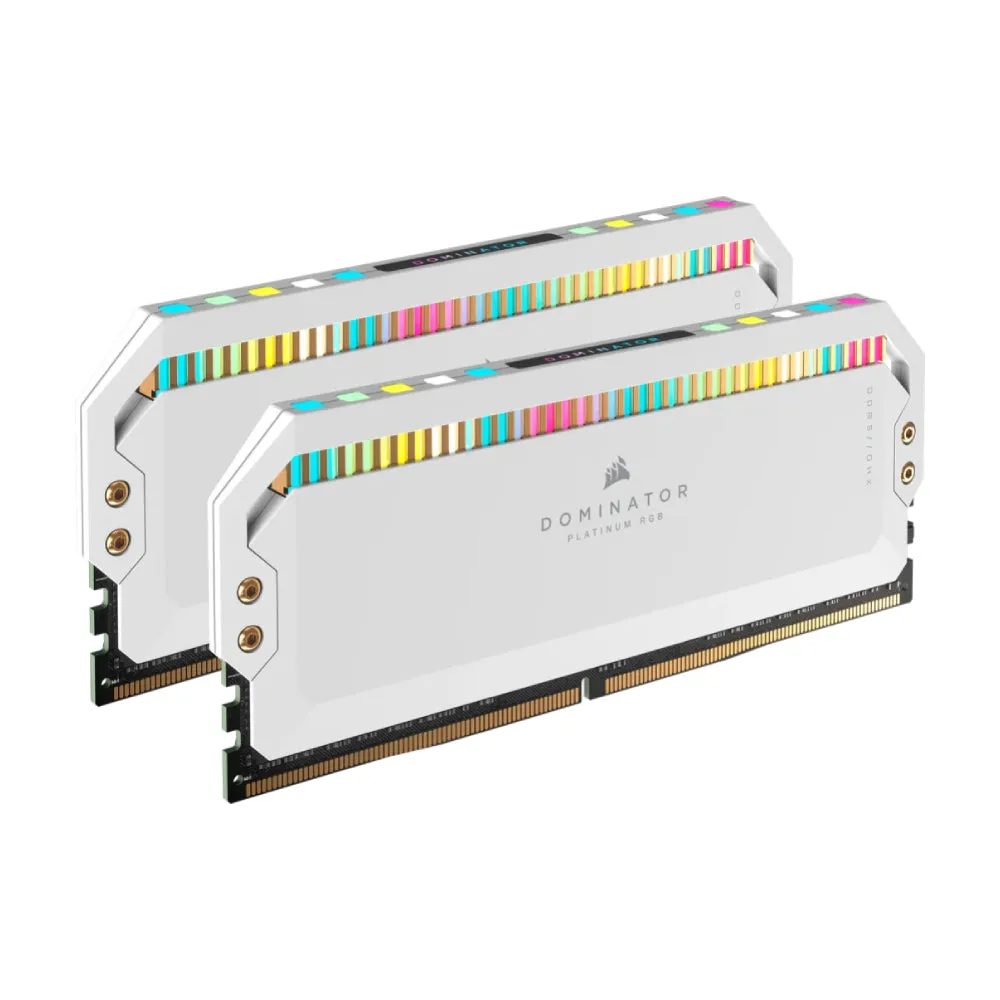 CORSAIR Dominator Platinum RGB RAM, 64 GB DDR5 (2x32 GB), 5600 MHz, CL40, CMT64GX5M2B5600C40W, white