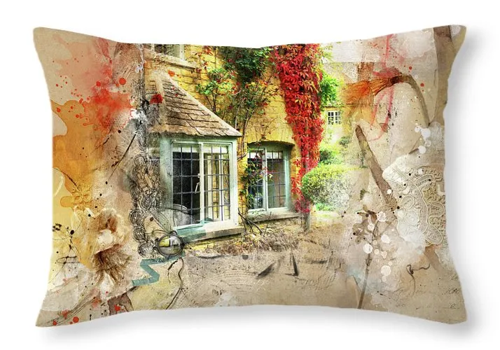Cotswolds Cottage Lights - Throw Pillow