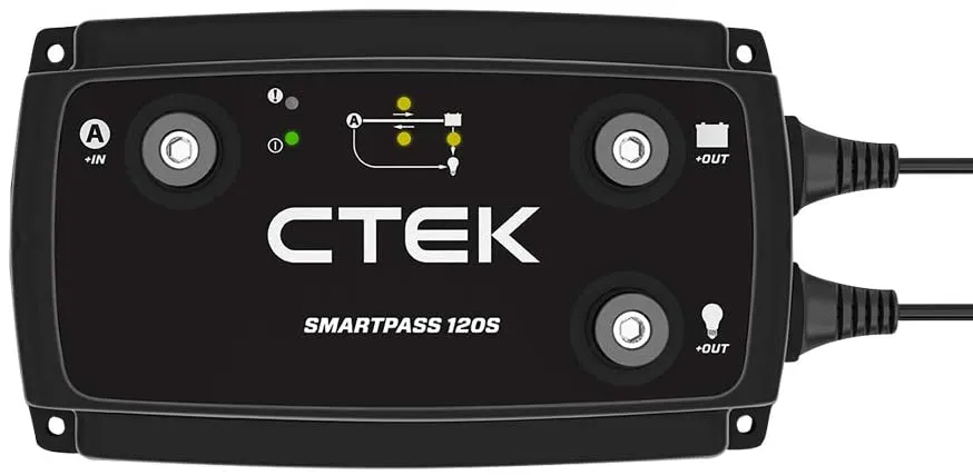 CTEK Battery Charger - Smartpass 120S Power Management for Starter & Service Batteries - 40-289