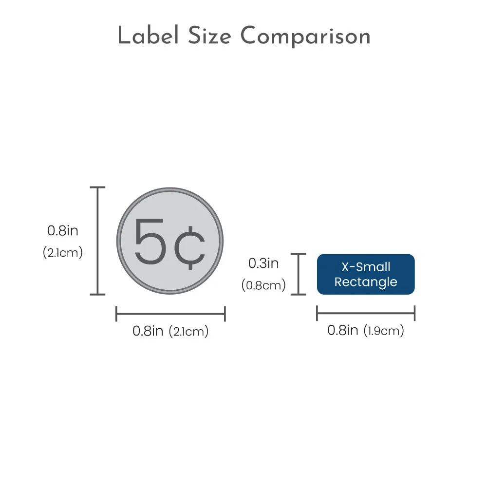 Custom Extra Small Rectangle Name Labels