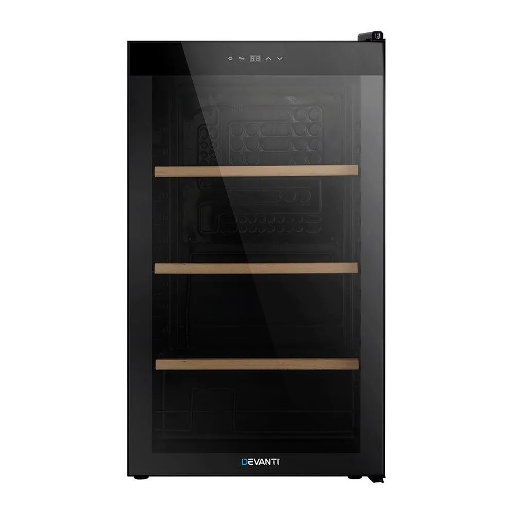 Devanti Wine Cooler 34 Bottles Compressor Chiller Beverage Fridge