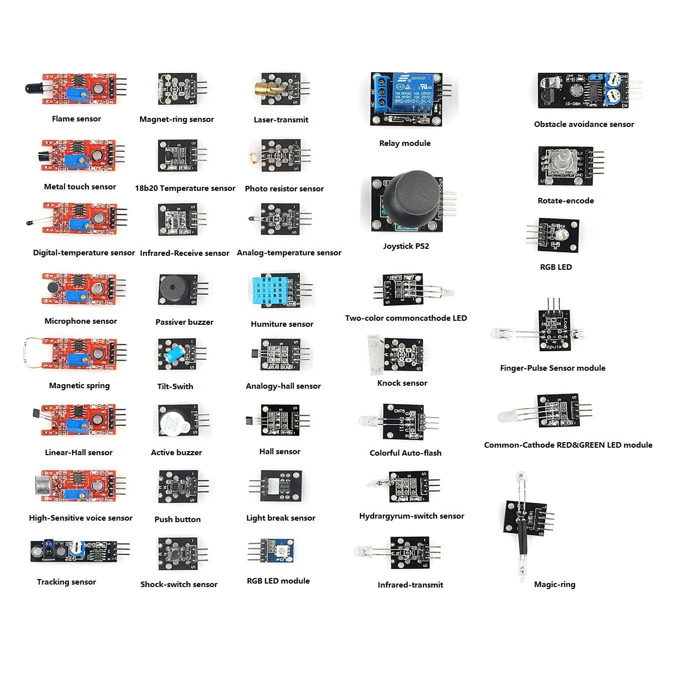 [Discontinued] 37-in-1 Sensors Kit for Arduino