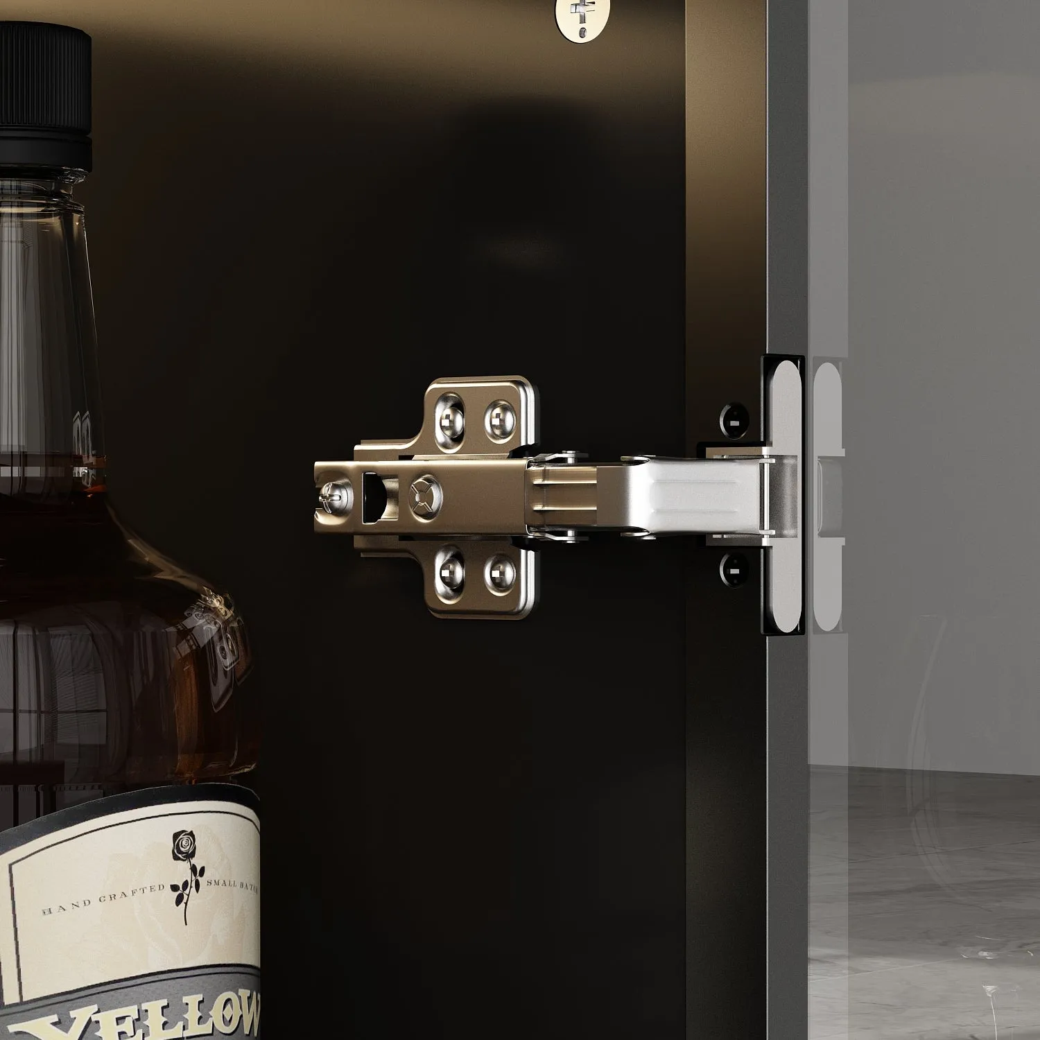 Display Storage Cabinet with LED Lights and Tempered Glass Doors