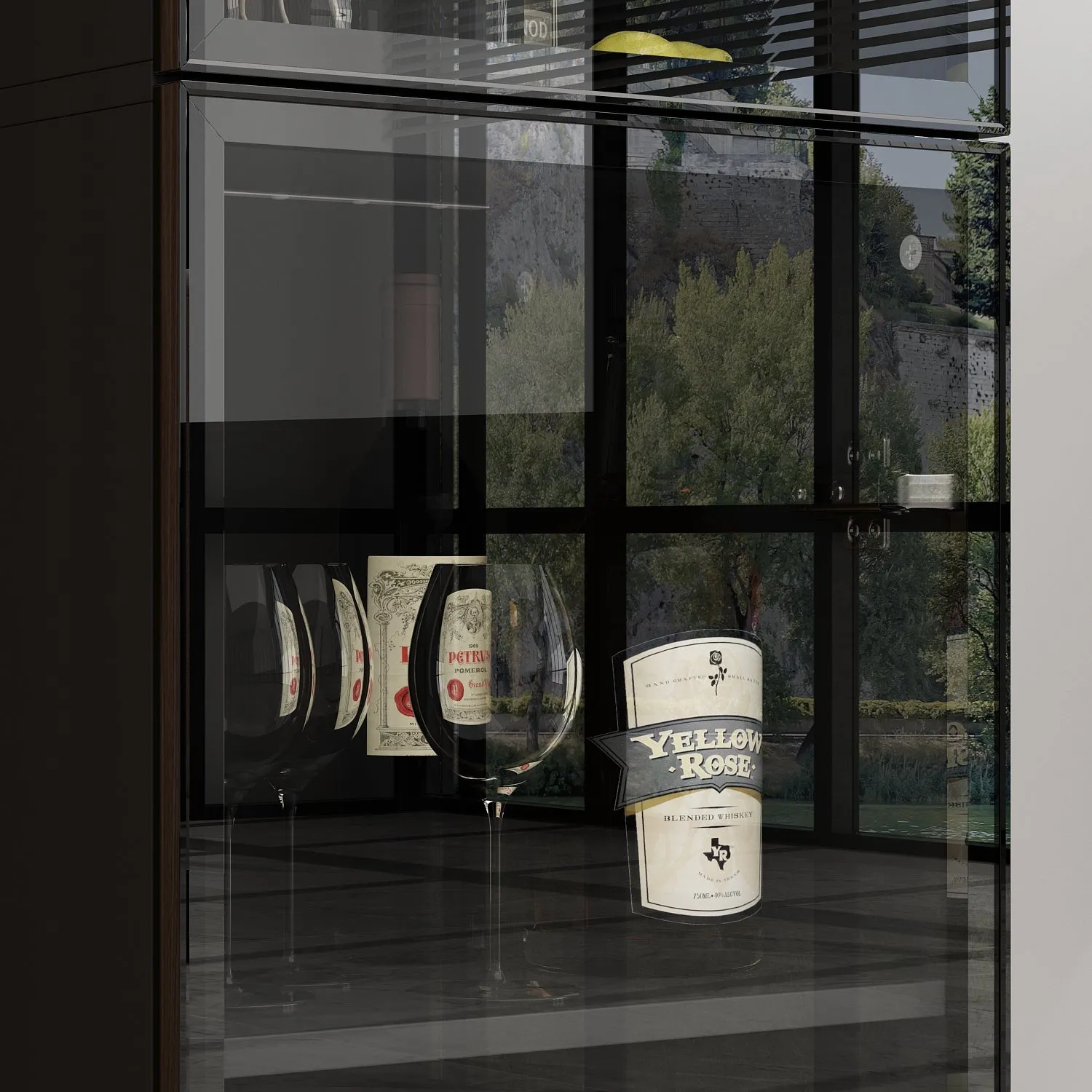 Display Storage Cabinet with LED Lights and Tempered Glass Doors