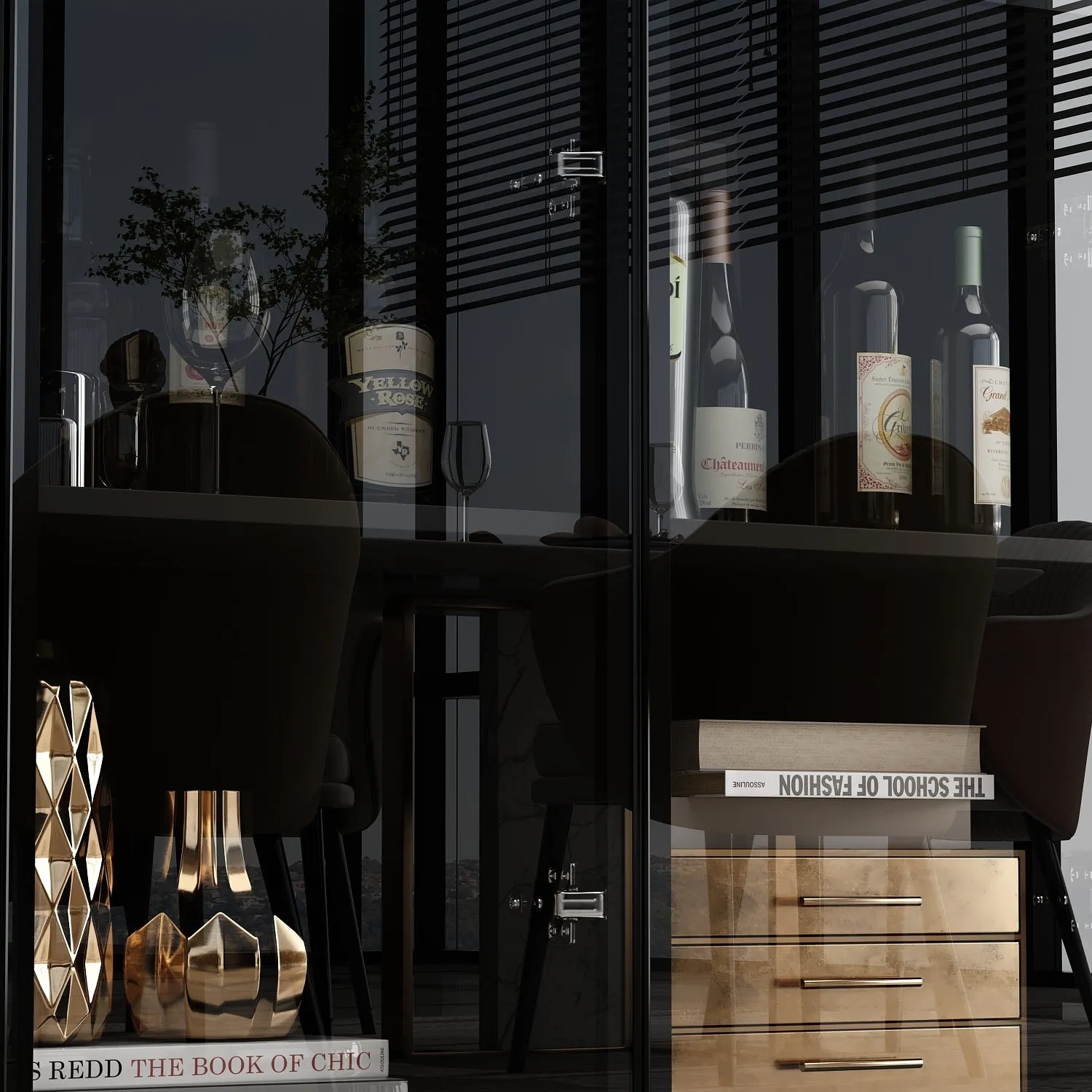 Display Storage Cabinet with LED Lights and Tempered Glass Doors