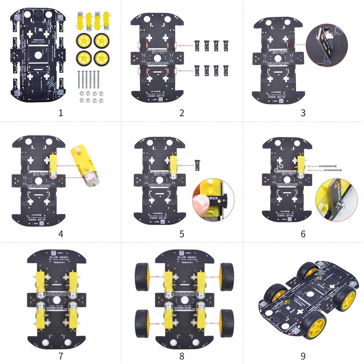 DIY 4WD Robot Car Chassis Kits compatible Arduino/Raspberry pi/ STM32