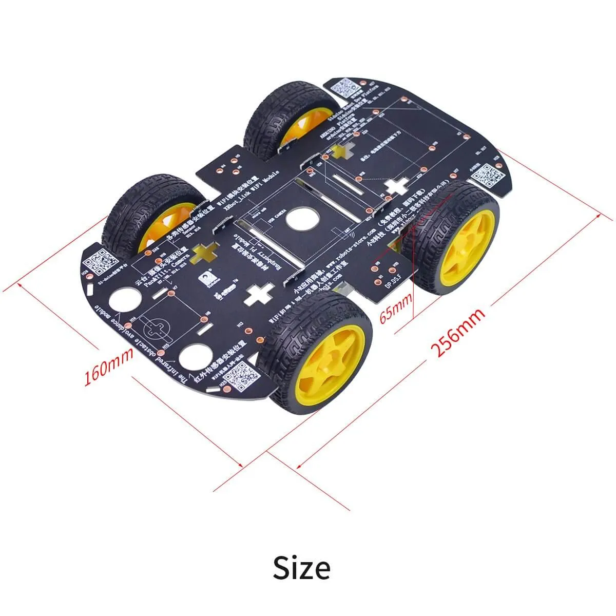 DIY 4WD Robot Car Chassis Kits compatible Arduino/Raspberry pi/ STM32