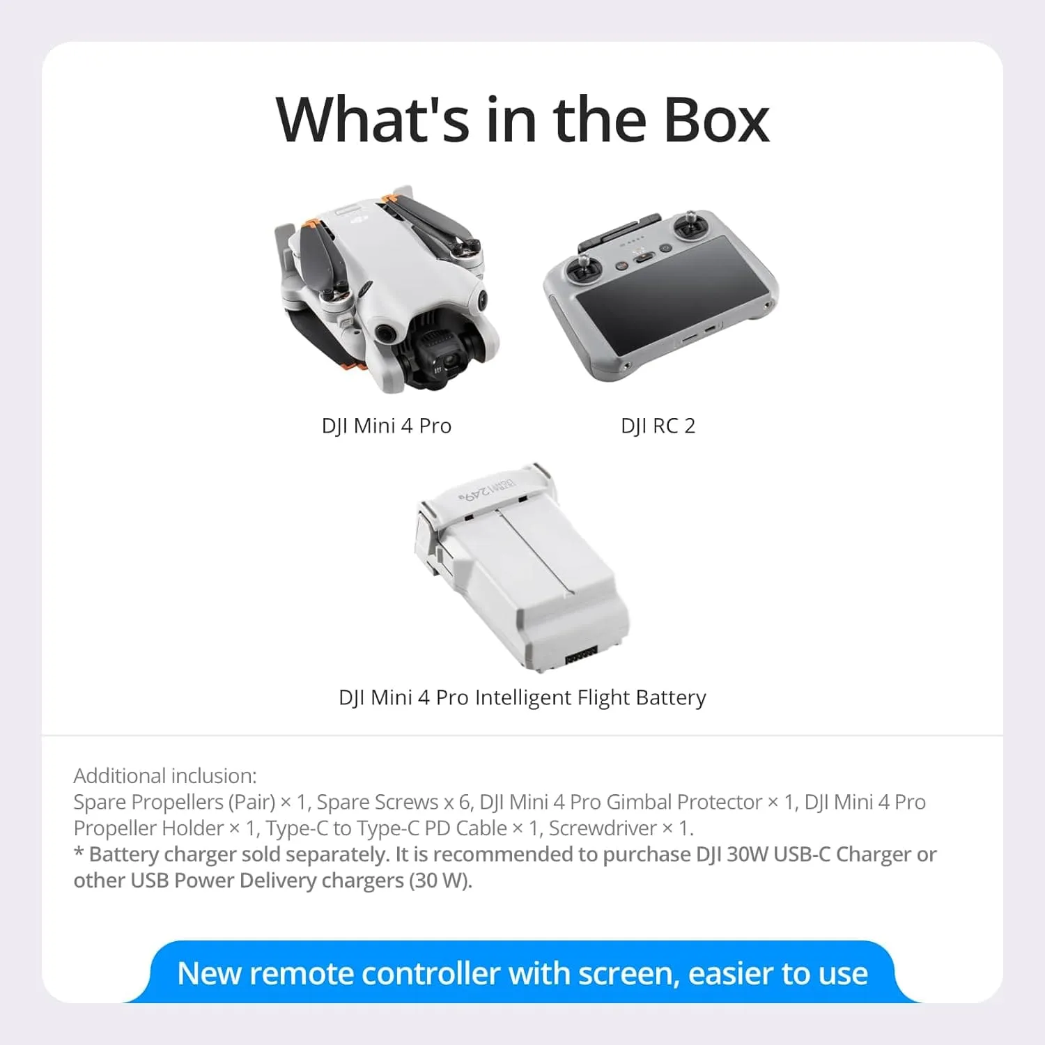 DJI Mini 4 Pro Drone with DJI RC 2 Controller