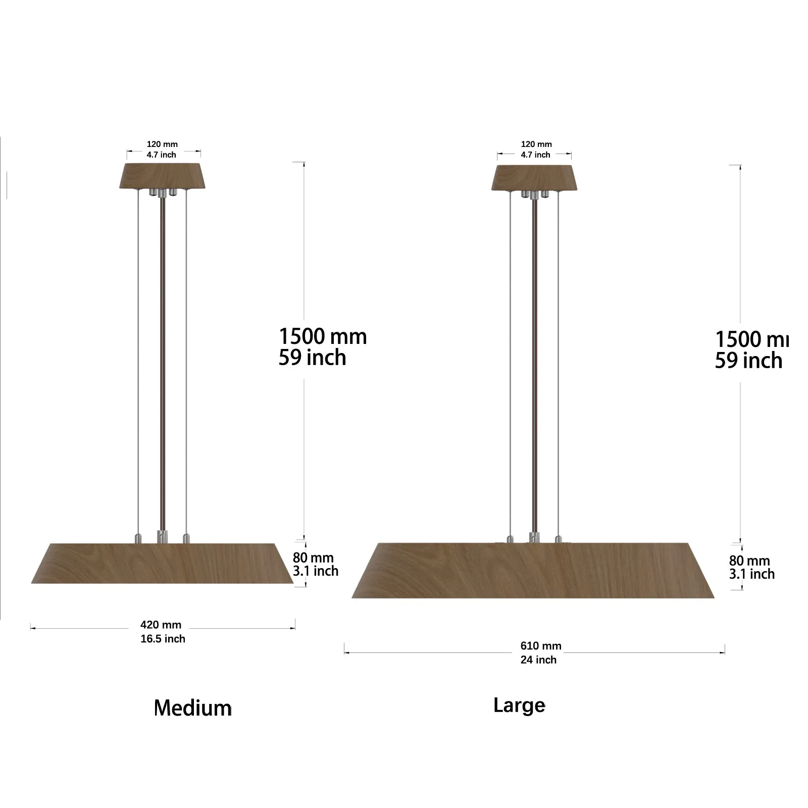 EDWARD Natural Wood LED Timber Pendant Light Contemparory Style Kitchen Island 3000K warmwhite