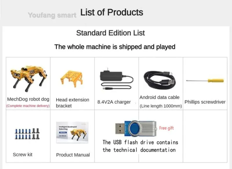 ESP32 Quadruped AI Robot Dog Mechdog Visual Bionic Robotics Kit For Arduino for Python for Graphical Programmiable Robotic Dog
