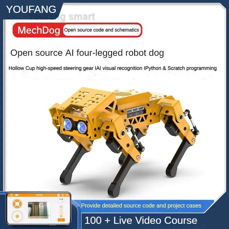 ESP32 Quadruped AI Robot Dog Mechdog Visual Bionic Robotics Kit For Arduino for Python for Graphical Programmiable Robotic Dog