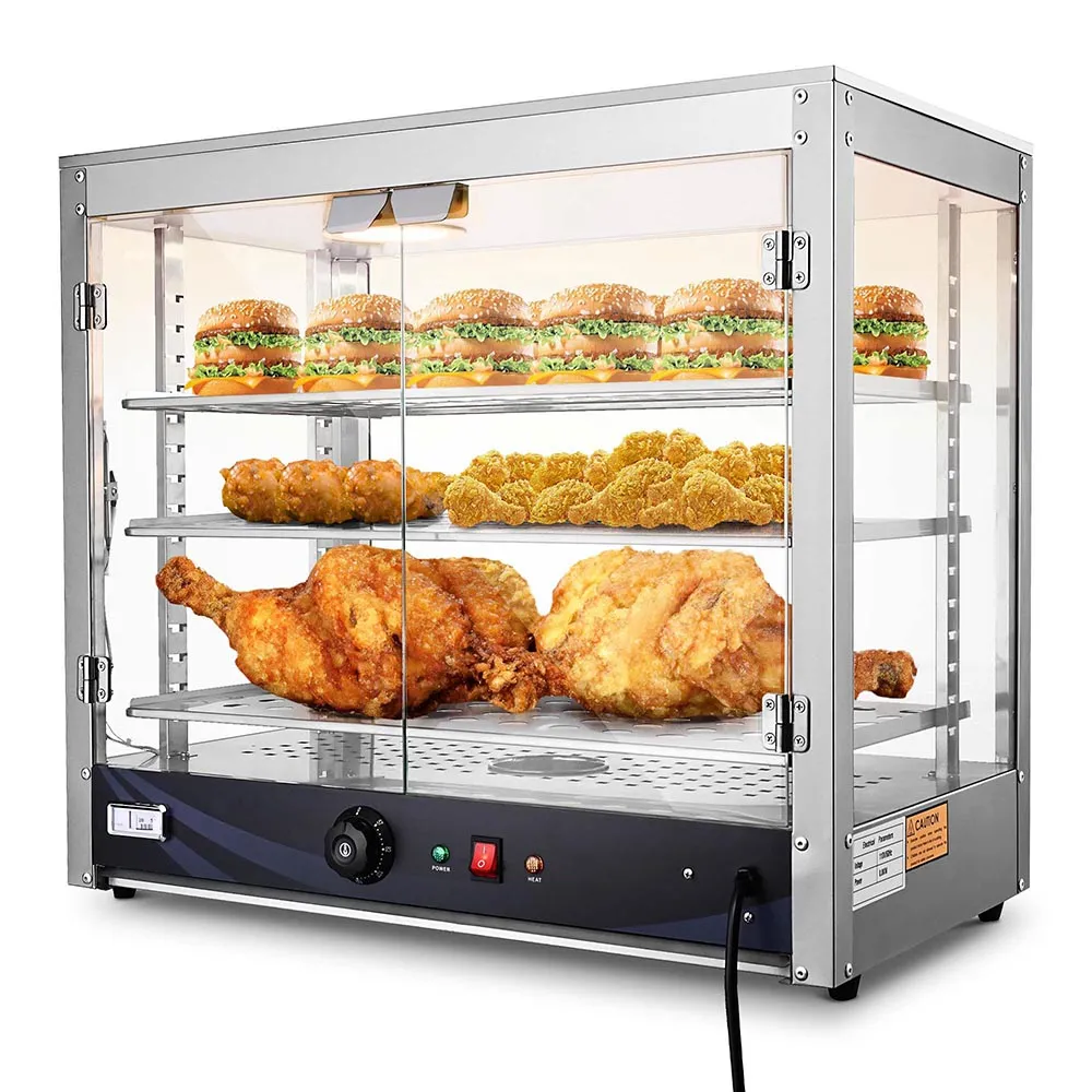 Food Warmer Display Cabinet 3-Tier 27x15x24 (Dimmable Light)