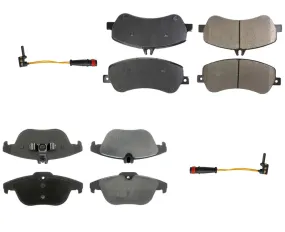 Front Rear Ceramic Disc Brake Pads Sensors for 2010-2015 Mercedes GLK350 GLK250