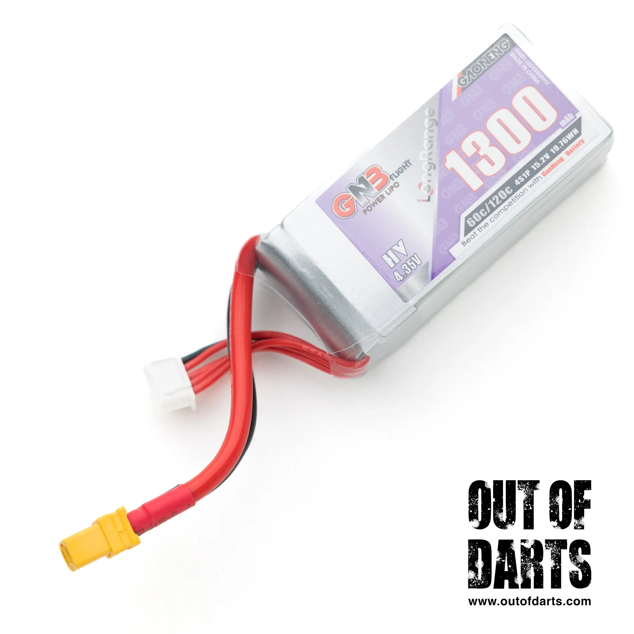 GNB 1300mAh 4S 60C LiHV High-Voltage LiPo (XT60) For Momentum and SBF