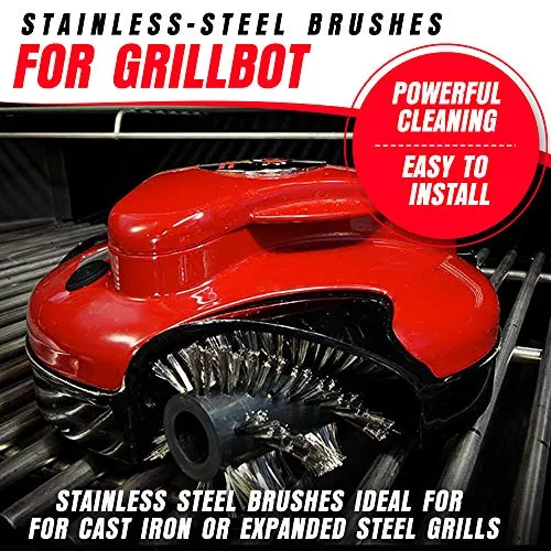 Grillbot Automatic BBQ Grill Cleaning Robot Replacement Brushes (Stainless Steel)