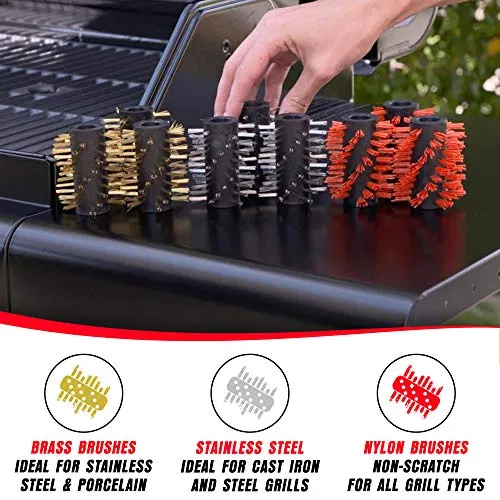 Grillbot Automatic BBQ Grill Cleaning Robot Replacement Brushes (Stainless Steel)