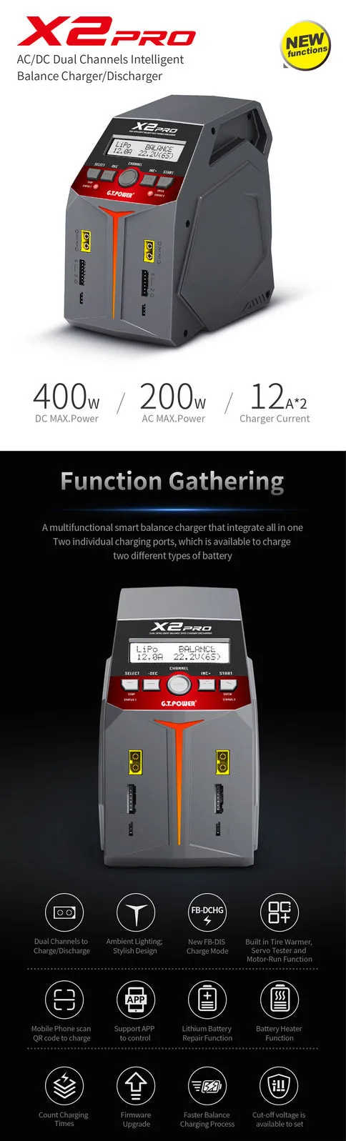 GT Power X2PRO Dual Balance Charger