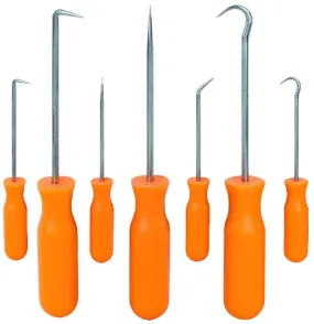 Katzco 7 Piece Hook and Pick Set - Cotter Pin Puller - Straight, Angled, Hook Picks