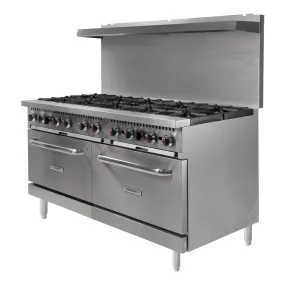 Kintera KR10 Gas Range, 10 Burners, 2 Ovens, Natural Gas, 60"