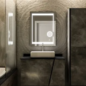LED Lighted Bathroom Vanity Mirror with Magnifying Mirror, Anti-Fog, Touch Button, CRI 90 ,Adjustable Color Temperature & Remembrance Makeup Mirror, Auspice Style
