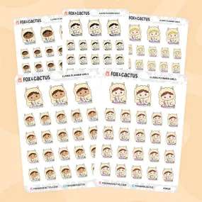 Llama Planner Kawaii Girl Stickers