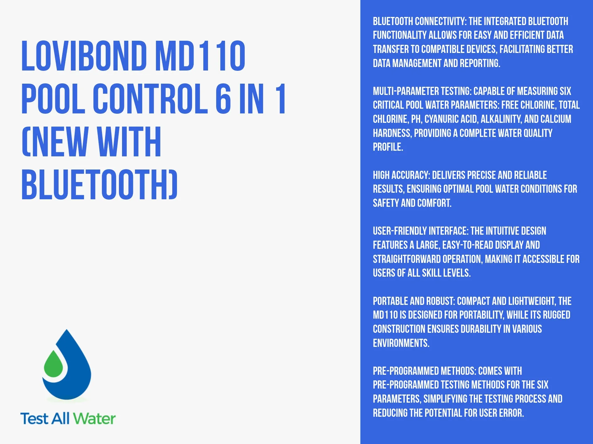Lovibond MD110 Pool Control 6 in 1 Photometer