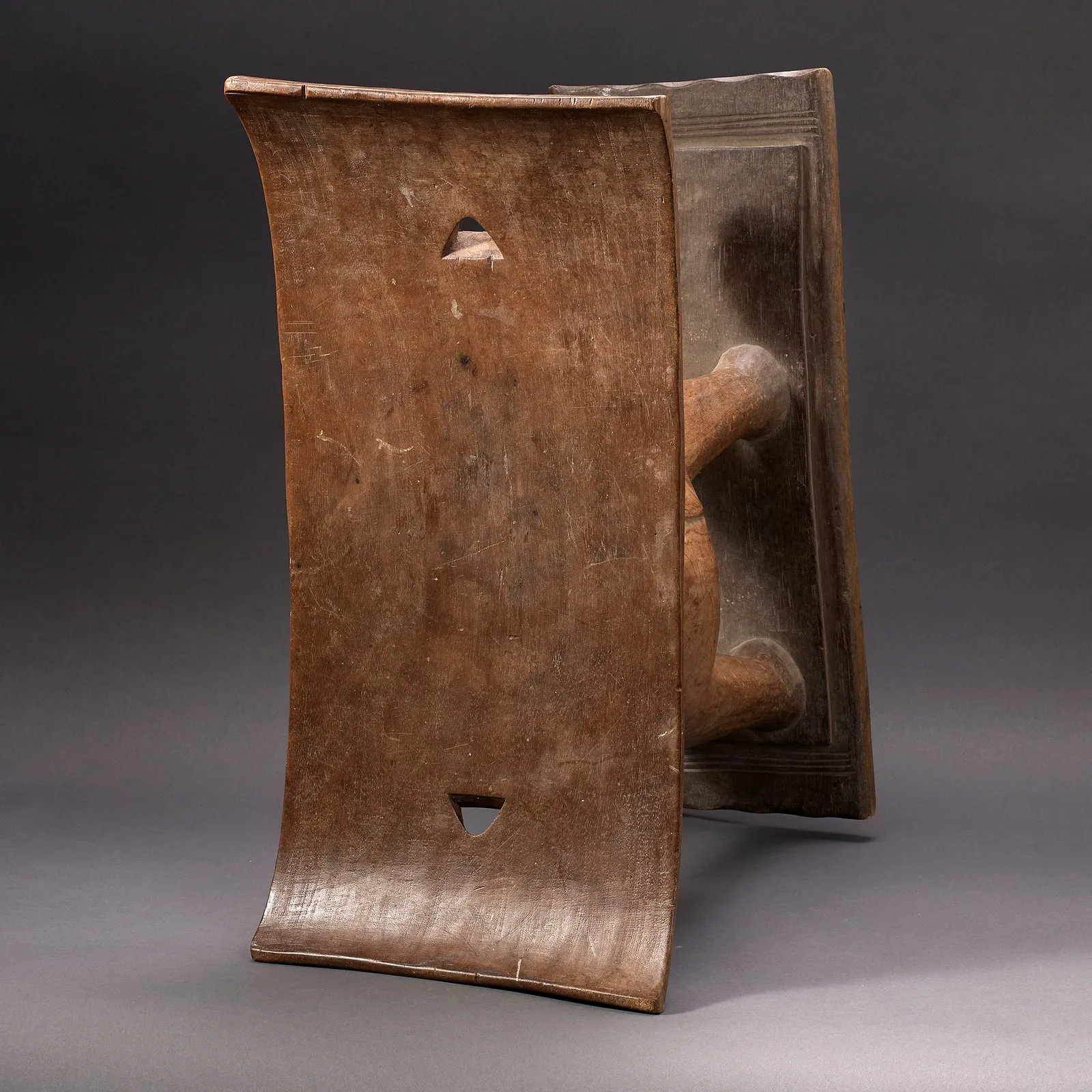 Low Ashanti Stool With Carved Elephant