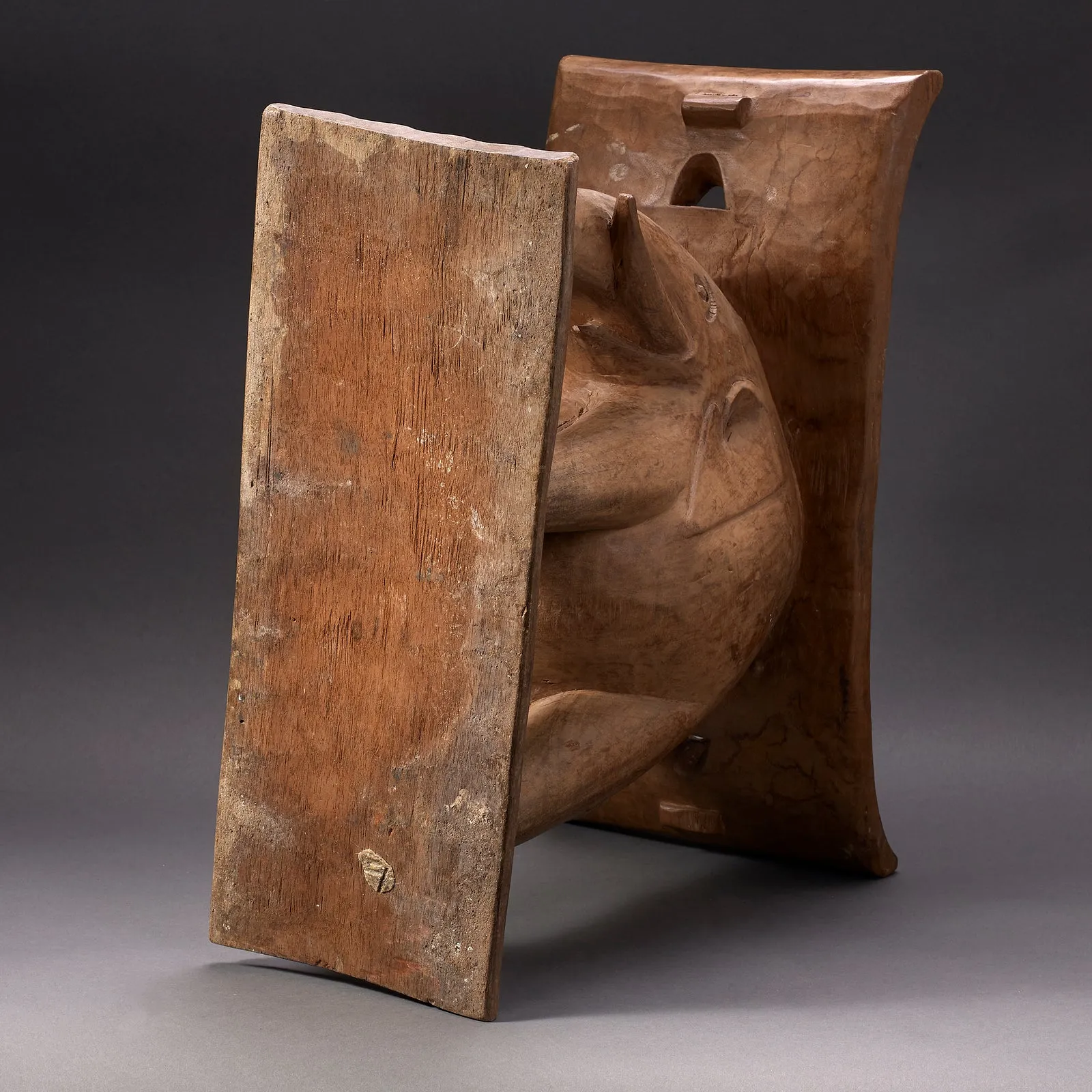 Low Ashanti Stool With Carved Elephant